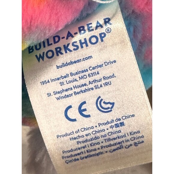 Build a Bear Tie Dye Easter Bunny Plush Satin Ears Stuffed Animal Sewn Eyes 21" - Picture 15 of 15